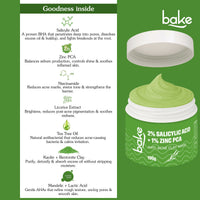 BAKE 2% Salicylic Acid + 1% Zinc PCA Anti-Acne Clay Mask for Blackheads, Unclogging Pores & Excess Oil-100g - 6