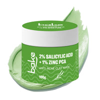 BAKE 2% Salicylic Acid + 1% Zinc PCA Anti-Acne Clay Mask for Blackheads, Unclogging Pores & Excess Oil-100g - 2