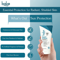 BAKE UV Shield Sunscreen SPF 55 PA++++ with 6% Advanced UV Filter & Ceramide, For UVA/UVB & Blue Light Protection, Skin Barrier Care- 50g - 8