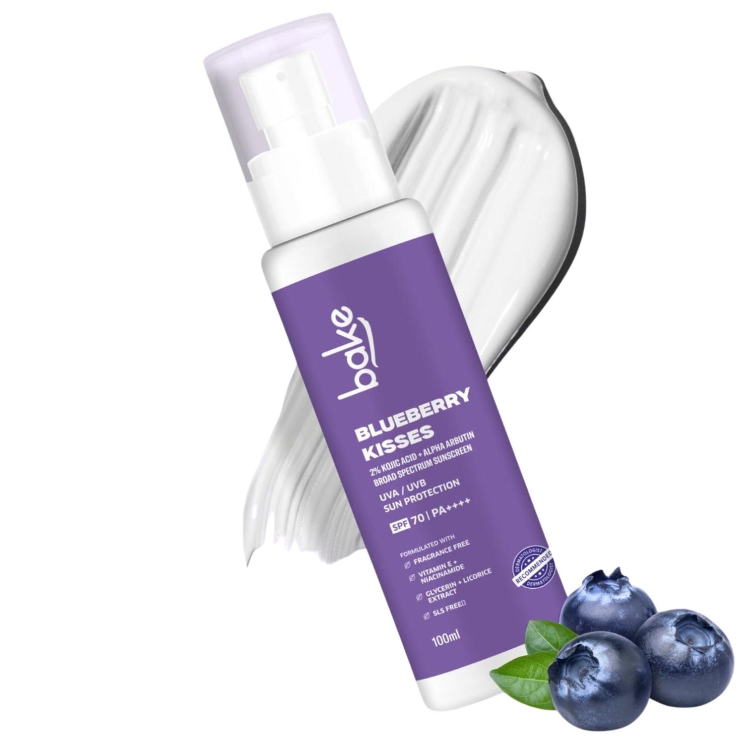 BAKE 100% Mineral Water Resistant Broad Spectrum Sunscreen SPF 70 PA++++ with 2% Kojic Acid, Alpha Arbutin & Niacinamide for Pigmentation, Dark Spots & Tan-100g 100 ml - 1