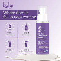 BAKE De-Tan Sunscreen Spray SPF 70 PA++++ with 2% Kojic Acid & Alpha Arbutin for Pigmentation and Tan Removal with UVA/UVB Protection, Waterproof & Sweat Resistant-100ml - 7