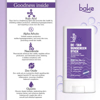 BAKE De-Tan Sunscreen Stick SPF 70 PA+++ with Kojic Acid and Alpha Arbutin for Pigmentation and UVA and UVB Sun Protection | Water Resistant 180 Min- 20g - 4
