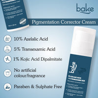 BAKE 10% Azelaic Acid + 5% Tranexamic Acid Pigmentation Corrector Cream for Acne Marks, Dark Spots & Uneven Skin Tone-30g - 3
