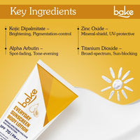 BAKE Everyday Sunscreen Body Lotion SPF 70 PA++++ with Kojic Acid & Alpha Arbutin, Broad Spectrum UVA & UVB Protection, For Brightening & Sun Protection- 200ml - 7