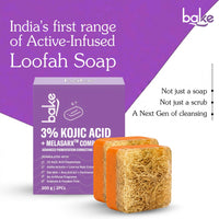 BAKE 3% Kojic Acid Loofah Scrub Soap with MelasaRx™ Complex for Pigmentation, Dark Spots, Tan and Uneven Skin Tone ( 100 g ) - 13
