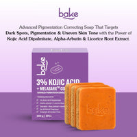 BAKE 3% Kojic Acid Loofah Scrub Soap with MelasaRx™ Complex for Pigmentation, Dark Spots, Tan and Uneven Skin Tone ( 100 g ) - 26