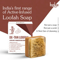 BAKE De-Tan Loofah Scrub Soap with 2% Kojic Acid & Alpha Arbutin for Tan Removal, Pigmentation, Dark Spots and Brighter Even-Toned Skin ( 100 g ) - 4