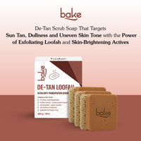 BAKE De-Tan Loofah Scrub Soap with 2% Kojic Acid & Alpha Arbutin for Tan Removal, Pigmentation, Dark Spots and Brighter Even-Toned Skin ( 100 g ) - 25