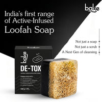 BAKE 10% Charcoal Loofah Scrub Soap with Niacinamide for Exfoliation, Rough & Dull Skin, Tan Reduction(100g) - 5
