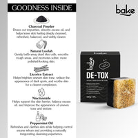 BAKE 10% Charcoal Loofah Scrub Soap with Niacinamide for Exfoliation, Rough & Dull Skin, Tan Reduction(100g) - 7
