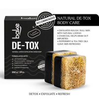 BAKE 10% Charcoal Loofah Scrub Soap with Niacinamide for Exfoliation, Rough & Dull Skin, Tan Reduction(100g) - 10