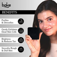 BAKE 10% Charcoal Loofah Scrub Soap with Niacinamide for Exfoliation, Rough & Dull Skin, Tan Reduction(100g) - 12