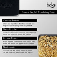 BAKE 10% Charcoal Loofah Scrub Soap with Niacinamide for Exfoliation, Rough & Dull Skin, Tan Reduction(100g) - 13