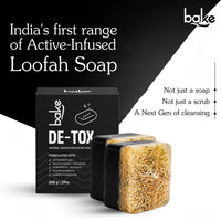 BAKE 10% Charcoal Loofah Scrub Soap with Niacinamide for Exfoliation, Rough & Dull Skin, Tan Reduction(100g) - 14
