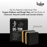BAKE 10% Charcoal Loofah Scrub Soap with Niacinamide for Exfoliation, Rough & Dull Skin, Tan Reduction(100g) - 17