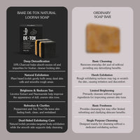 BAKE 10% Charcoal Loofah Scrub Soap with Niacinamide for Exfoliation, Rough & Dull Skin, Tan Reduction(100g) - 18