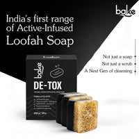 BAKE 10% Charcoal Loofah Scrub Soap with Niacinamide for Exfoliation, Rough & Dull Skin, Tan Reduction(100g) - 24