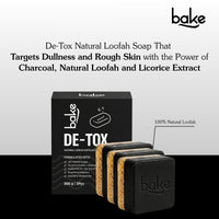 BAKE 10% Charcoal Loofah Scrub Soap with Niacinamide for Exfoliation, Rough & Dull Skin, Tan Reduction(100g) - 26