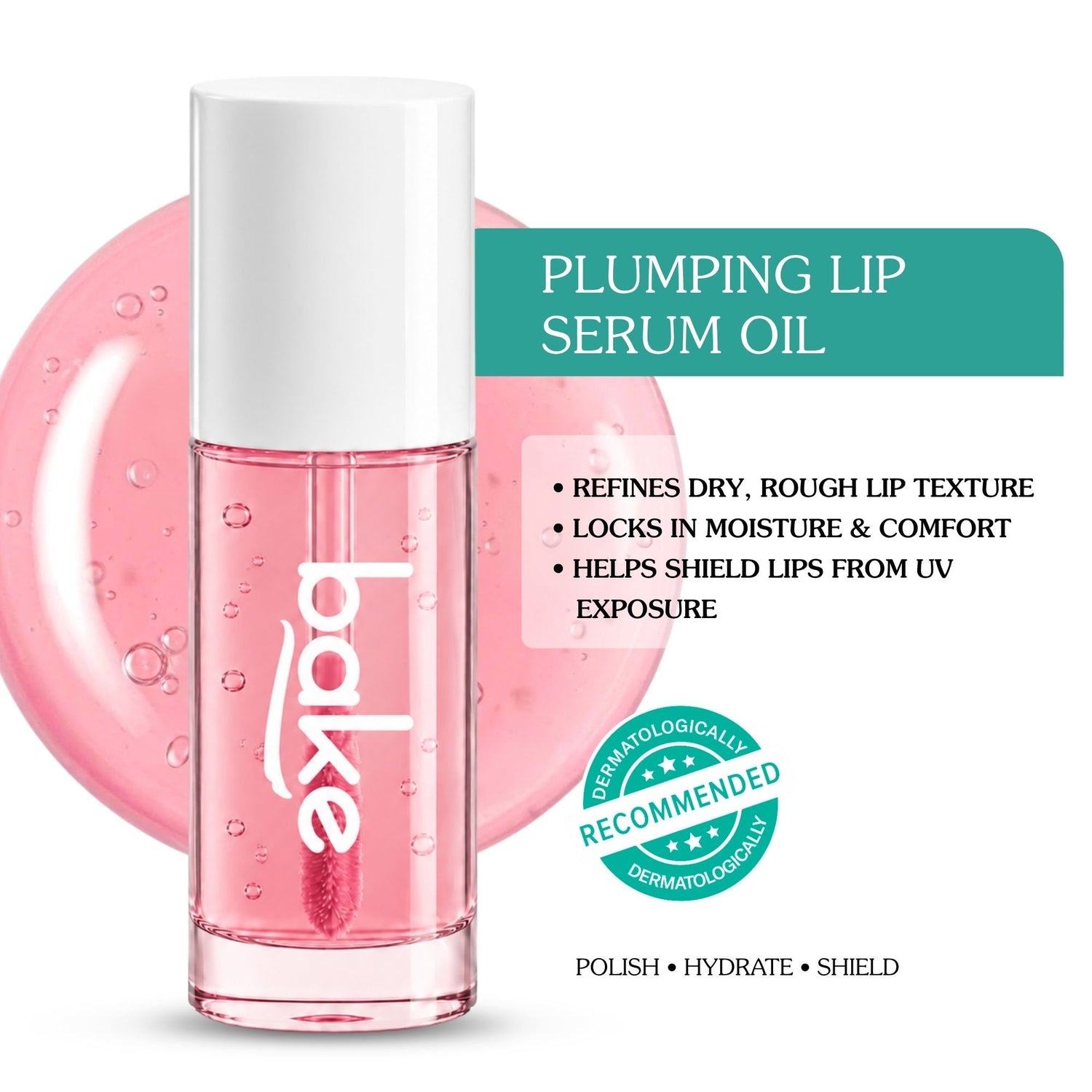 BAKE 7% PHA Smoothing Lip Serum Oil SPF 30 with 1% Ceramide NP + Oat Kernel Oil for Dry & Chapped Lips, Hydrating & Barrier Repair 5ml - 1