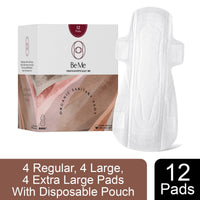 Be Me Sanitary Pads For Women With Disposable Pouch (4 R, 4 L, 4 Xl)