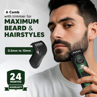 LetsShave All-in-One Beard, Body & Head Trimmer for Men | Self-Sharpening Blades | USB-C Fast Charging | 120 Min Runtime | LED Display | Free Pro Styler | 24 Months Warranty