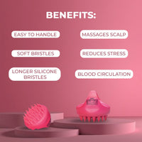 Beautiliss professional Pink Scalp Massager & Scrub Shampoo Brush