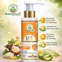 Bhudevam Naturals Khadi SPF 15 Sunblock Lotion for Face & Body | Daily UV Protection Moisturizing Sunscreen 100ml - 3