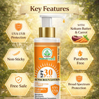 Bhudevam Naturals Khadi SPF 30 Sunscreen Lotion | Broad Spectrum UVA UVB Sunblock for All Skin Types 100ml - 2