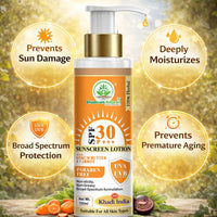 Bhudevam Naturals Khadi SPF 30 Sunscreen Lotion | Broad Spectrum UVA UVB Sunblock for All Skin Types 100ml - 3