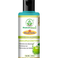 Bhudevam Naturals Khadi Green Apple Hair Shampoo + Conditioner for Soft, Silky & Frizz-Free Hair - 1