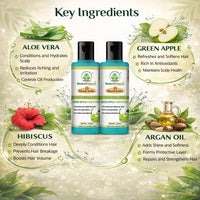 Bhudevam Naturals Khadi Green Apple Hair Shampoo + Conditioner for Soft, Silky & Frizz-Free Hair - 7