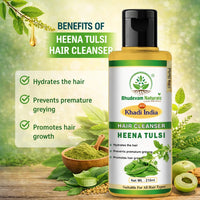 Bhudevam Naturals Khadi Henna & Tulsi Hair Shampoo for Scalp Care & Hair Fall Control - 3