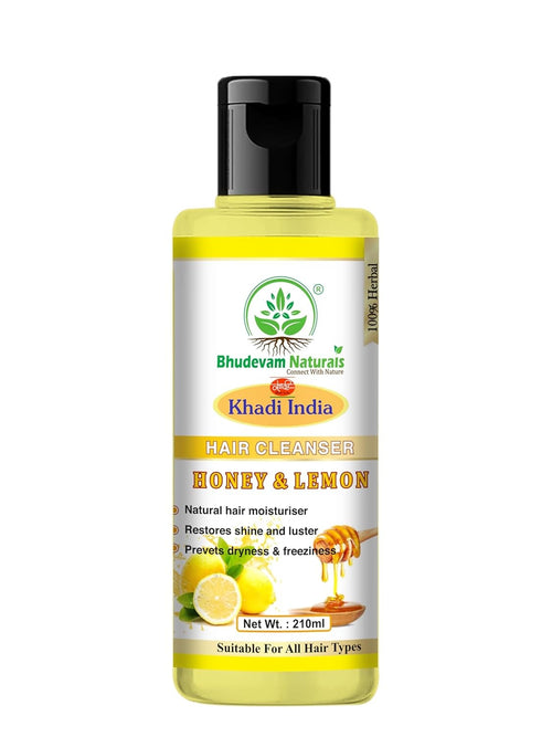 Bhudevam Naturals Khadi Honey Lemon Shampoo for Dandruff Control & Fresh, Healthy Hair - 1