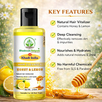 Bhudevam Naturals Khadi Honey Lemon Shampoo for Dandruff Control & Fresh, Healthy Hair - 5