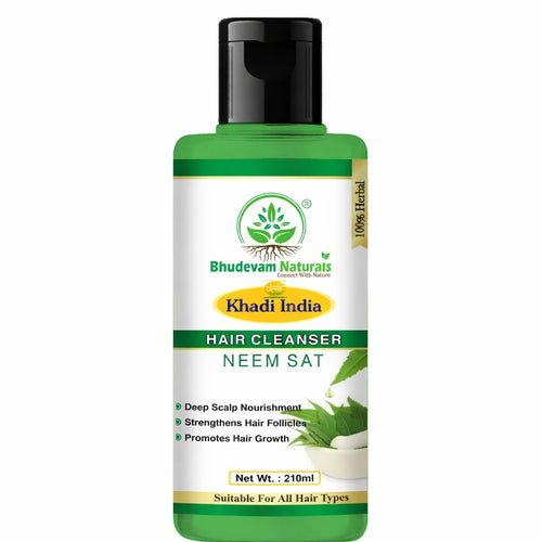 Bhudevam Naturals Khadi Neem Sat Hair Shampoo – Oil Control & Anti-Itch Scalp Treatment - 1