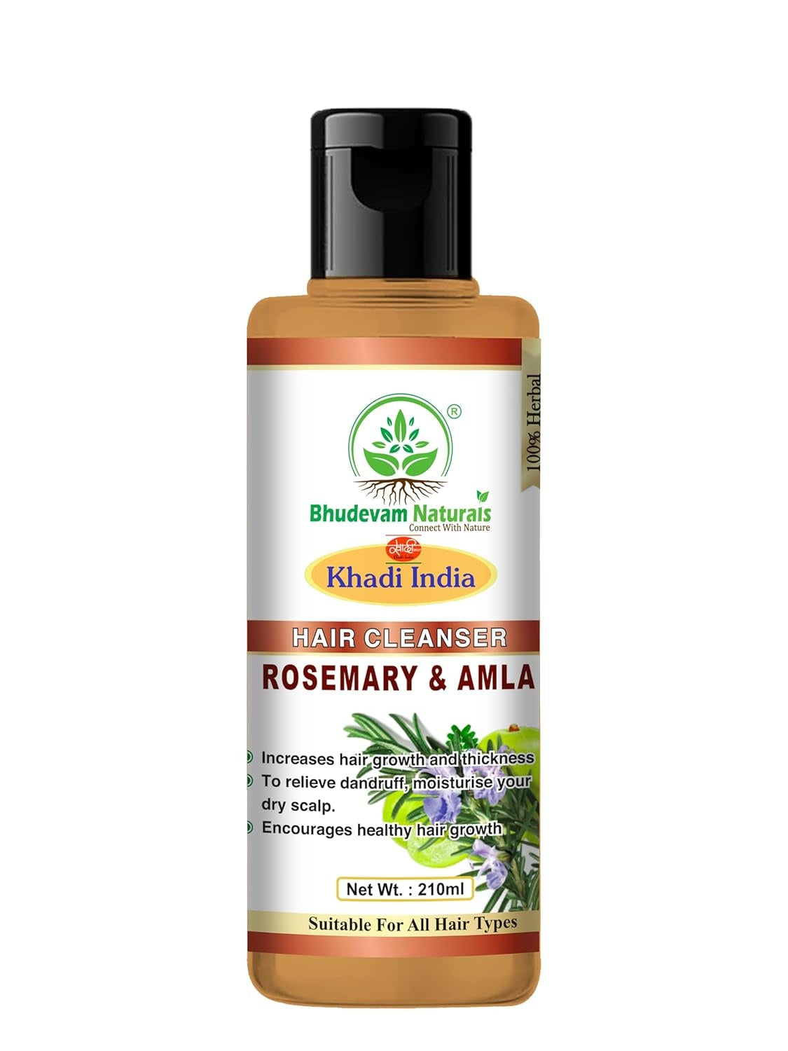 Bhudevam Naturals Khadi Rosemary & Amla Shampoo – Nourish, Repair & Smooth Hair - 1