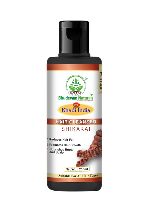 Bhudevam Naturals Khadi Shikakai Herbal Shampoo – Frizz Control & Scalp Nourishment - 1