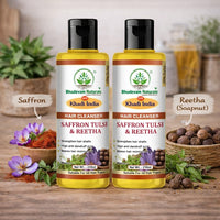 Bhudevam Naturals Khadi Saffron Tulsi & Reetha Hair Shampoo – Herbal Hair Fall Control & Scalp Care - 4