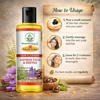 Bhudevam Naturals Khadi Saffron Tulsi & Reetha Hair Shampoo – Herbal Hair Fall Control & Scalp Care - 7