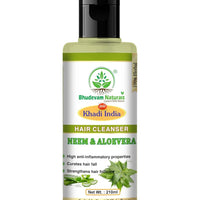 Bhudevam Naturals Khadi Neem & Aloe Vera Shampoo – Reduces Hair Fall & Adds Shine - 1