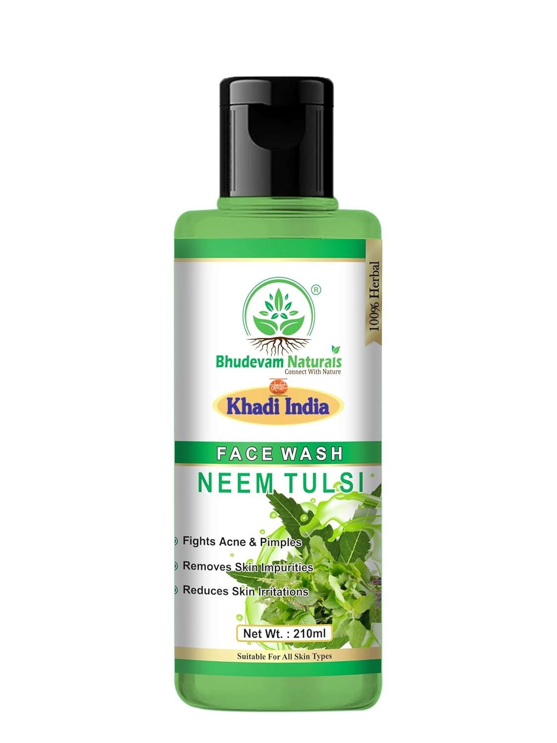 Bhudevam Naturals Khadi Neem Tulsi Face Wash for Oily & Acne-Prone Skin - 1