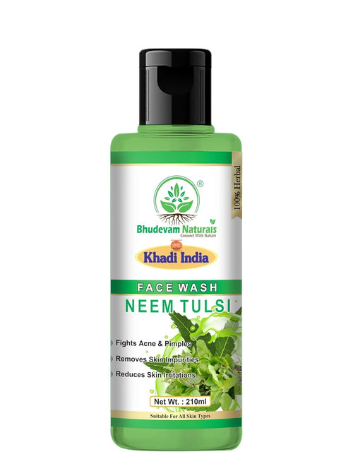 Bhudevam Naturals Khadi Neem Tulsi Face Wash for Oily & Acne-Prone Skin - 1