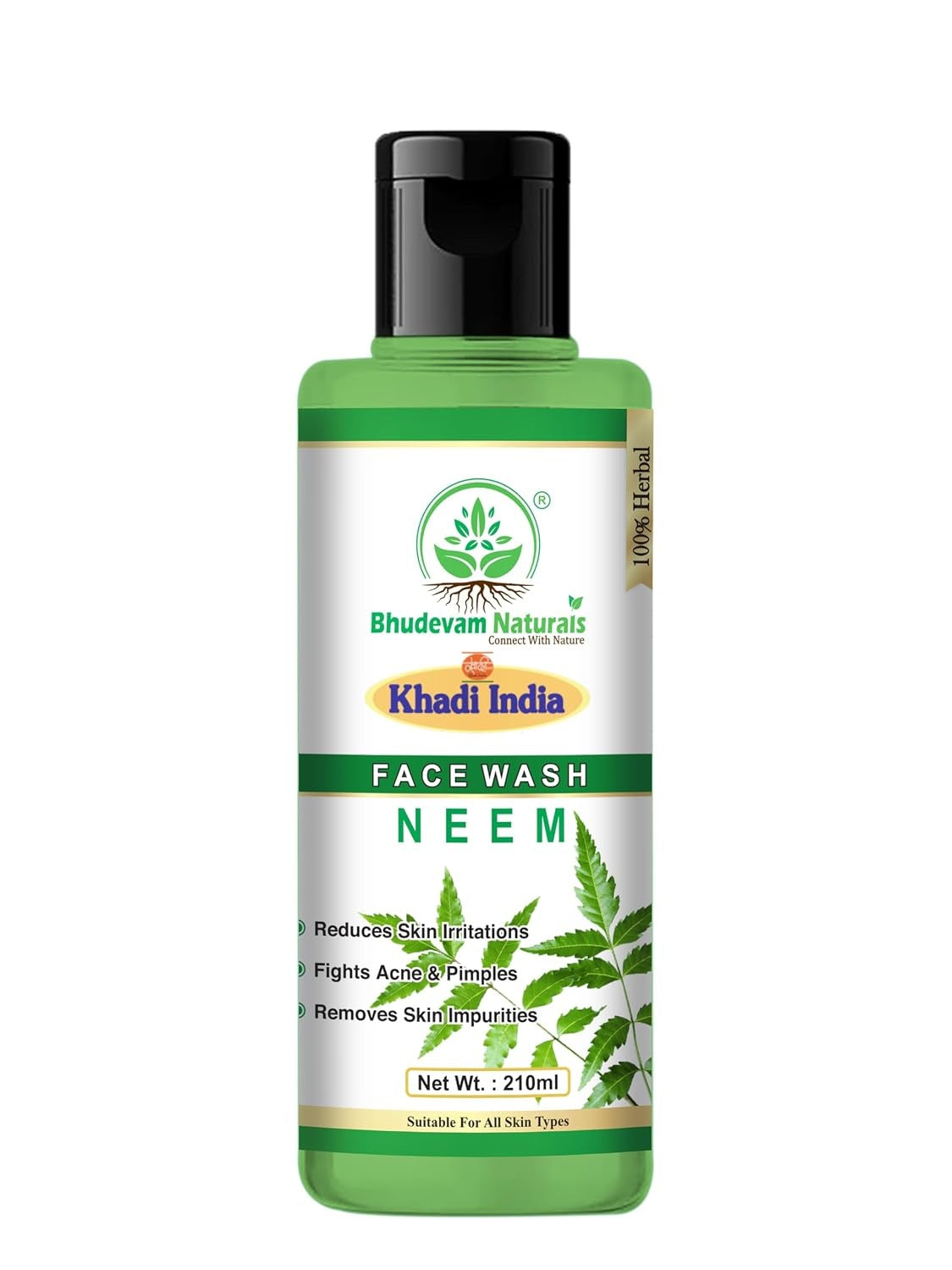 Bhudevam Naturals Khadi Neem Face Wash for Clear & Healthy Skin - 1