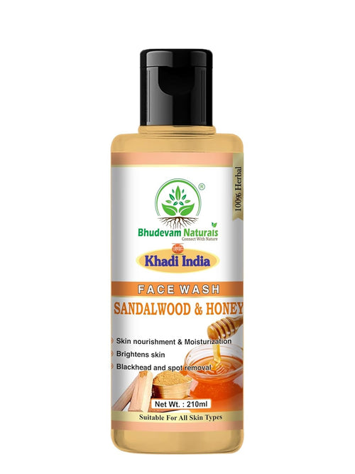 Bhudevam Naturals Khadi Sandalwood & Honey Face Wash For Soft, Smooth & Radiant Skin - 1