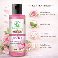 Bhudevam Naturals Khadi Rose Face Wash Gentle Herbal Face Cleanser for Soft & Glowing Skin - 2