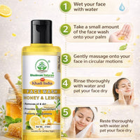 Bhudevam Naturals Khadi Herbal Honey Lemon Face Wash – Removes Dirt, Oil & Impurities Naturally - 4