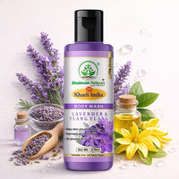 Bhudevam Naturals Khadi Lavender Ylang Ylang Body Wash, Soothing & Relaxing Skin Cleanser 210ml - 6