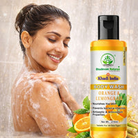 Bhudevam Naturals Khadi Orange & Lemongrass Body Wash, Refreshing Citrus Shower Gel for Soft & Glowing Skin 210ml - 3