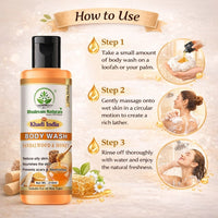 Bhudevam Naturals Khadi Sandalwood Honey Shower Gel, Natural Body Wash for Soft, Smooth & Healthy Skin 210ml - 5