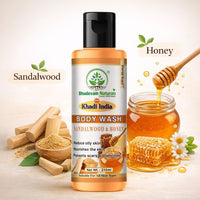 Bhudevam Naturals Khadi Sandalwood Honey Shower Gel, Natural Body Wash for Soft, Smooth & Healthy Skin 210ml - 7